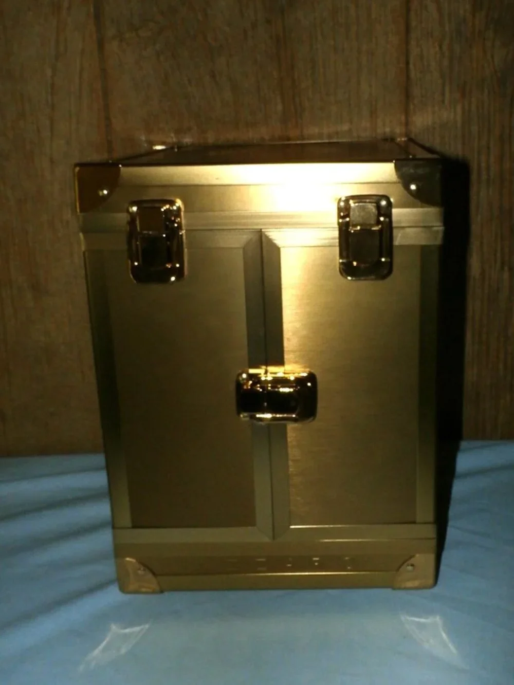Azzaro Shiney Gold Metal Fragrance Display Box / Case